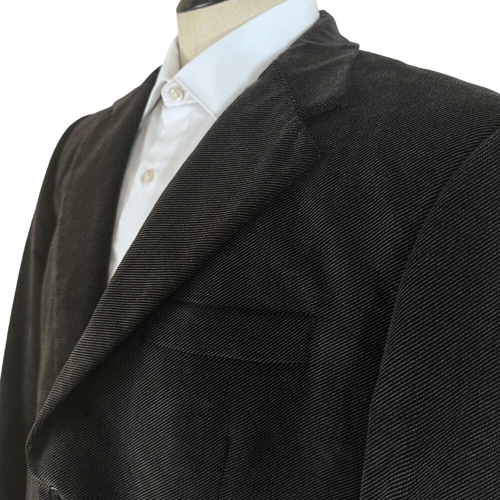 Perry Ellis Sport Coat Stretch Corduroy Men 44R Black Charcoal Thin row corduroy